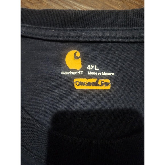 Carhartt Shirt Mens 4XL Blue Pocket Short Sleeve Crew Neck Workwear Big Tall - Picture 3 of 6